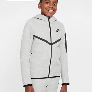 Nike Tech Kids Gray Full-Zip Hoodie